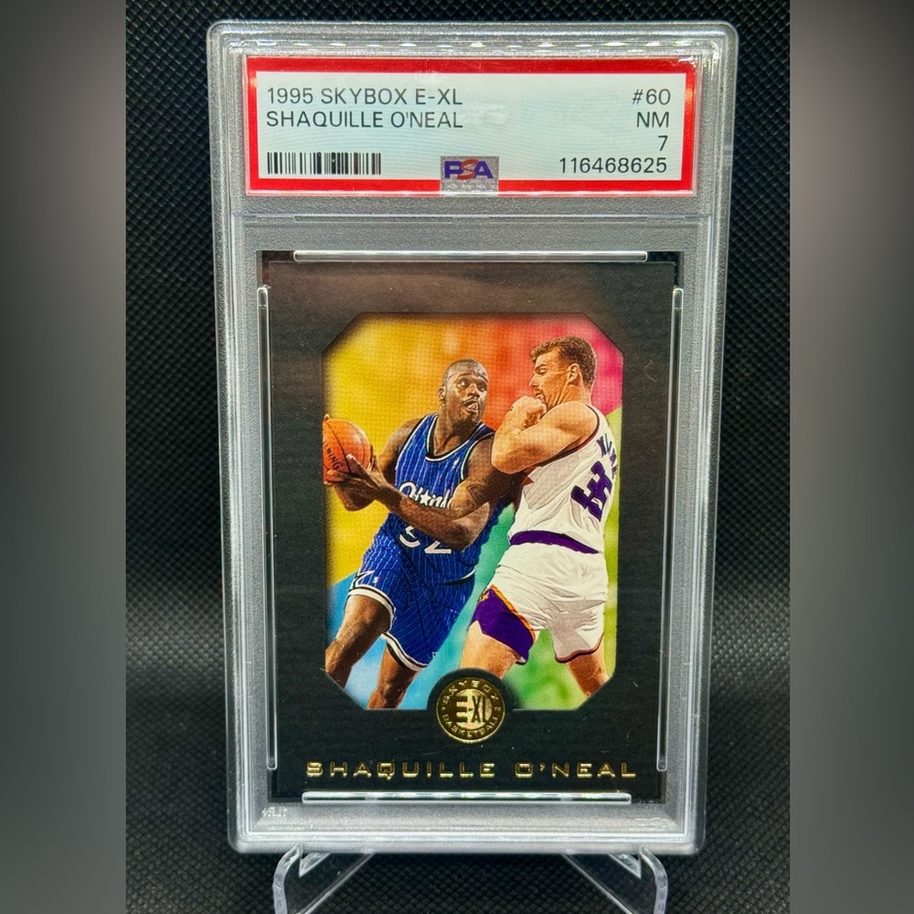 1995 Skybox E-XL Shaquille O'Neal Basketball Card. PSA 7.